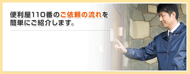 便利屋110番のご依頼の流れを簡単にご紹介します。